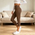 thumbnail image 6 of Plus Size Leggings for Women, High Waisted Black Super Soft Yoga Pants with Pockets, Petite to Plus Size Womens Leggings Non See Through, Workout Running Daily | TruHer,Brown 3XL, 6 of 9