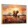 thumbnail image 2 of Designart "Graceful African Elephant Mother And Calf In Motion" Animals Elephant Floater Framed Wall Decor, 2 of 5
