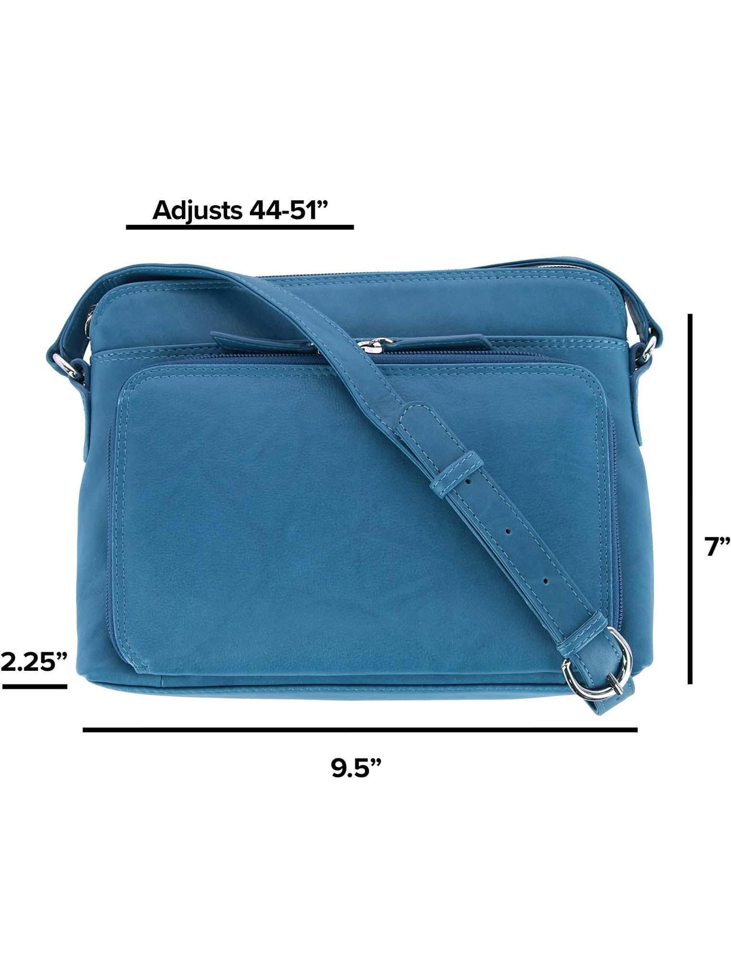 CTM  Leather Shoulder Bag Purse with Side Organizer (Women)