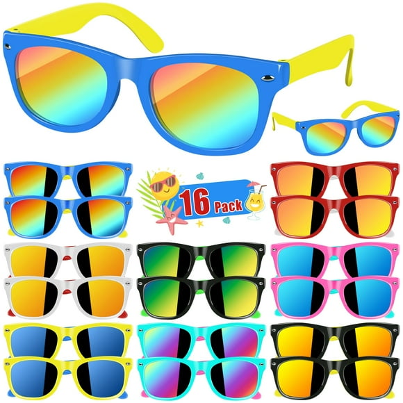 Lentes de Sol AGGKKY para Niños con Lentes Neon y Protección UV400 (Paquete de 16)