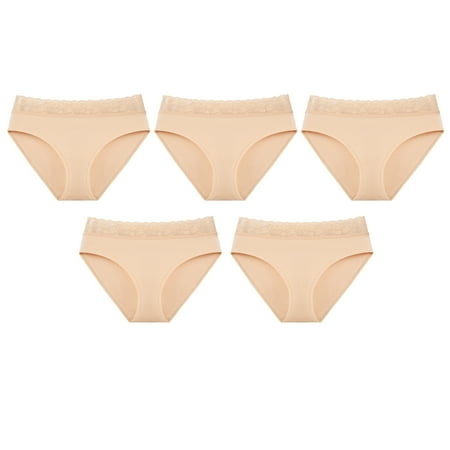 Womens Underwear Cotton Bikini Panties Lace Soft Hipster Panty Ladies Stretch Full Briefs-complexion