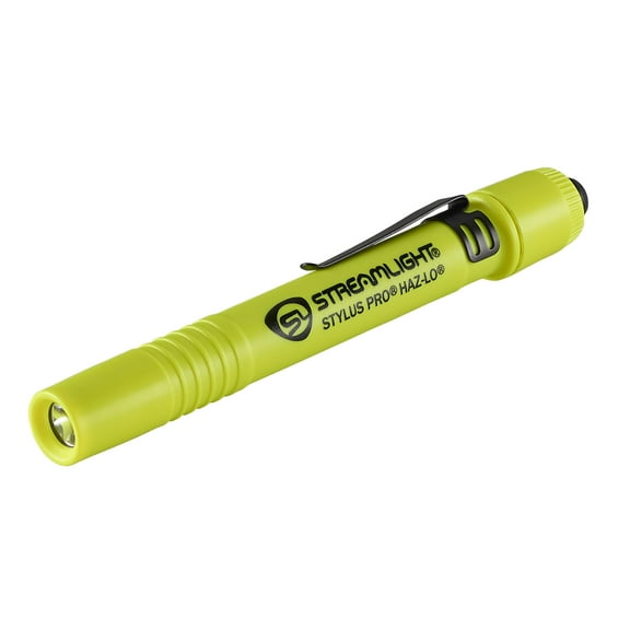 Streamlight 66300 Stylus Pro HAZ-LO 105-Lumen Intrinsically Safe Penlight with Alkaline Batteries, Hi-Viz Yellow