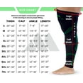 thumbnail image 6 of Plus Size Women&Mens Footless Compression Stockings 20-30mmHg - Black/Green, 4XL, 6 of 10