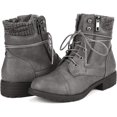 thumbnail image 4 of Botas de Combate con Cordones para Mujer DREAM PAIRS Gris Talla 9.5, 4 of 8