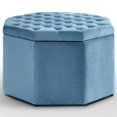thumbnail image 6 of Posh Living Jeremiah Velvet  Upholstered Tufted Octagon Cocktail Storage Ottoman - Light Blue, 6 of 8