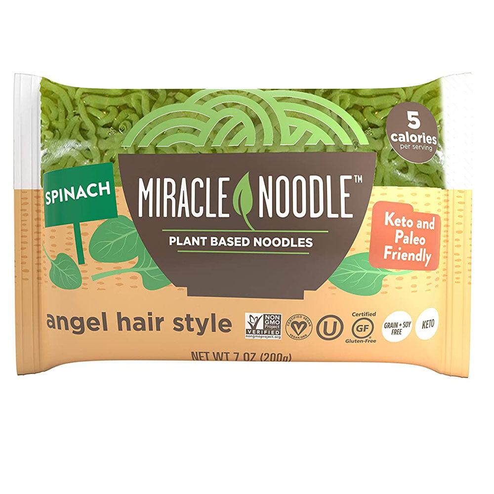 Miracle Noodle, Spinach, Shirataki Pasta, 7 Oz (Pack of 3)
