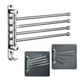 thumbnail image 4 of Stainless Steel 4-Arm Swivel Towel Rack with Hooks, Silver, 4 of 15