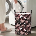 thumbnail image 4 of Goofa Butterfly Printed Circular Hamper,Laundry Basket with Handles,Storage Baskets Foldable,Large Capacity Laundry Hamper-Small, 4 of 8