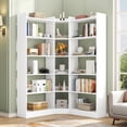 thumbnail image 2 of Triple Wide Corner Bookcase with 15 Cube, 6-Tire Bookshelf Display Storage Cabinet, Modern L-Shape Shelf Living Room Furniture for Home Office, White, 2 of 10