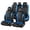 Black & Blue, variant on FLORICH Leather Mesh Set Car Seat Cover - Front Pair, Durable Breathable, Universal Fit Seat Cover for Cars, SUVs, and Trucks, Black & Blue