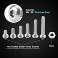 thumbnail image 3 of Dioche Daily Use M3 Screw Nut, Button Head Screw, For Home Appliance Communication Equipment, 3 of 8