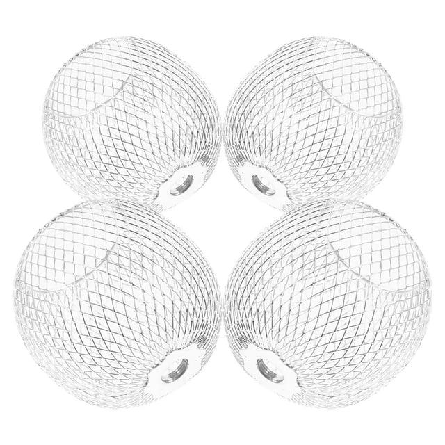 Minkissy 4Pack Chandelier Bulb Covers Metal Cage Lamp Shade Spherical Shape White Silver European Style