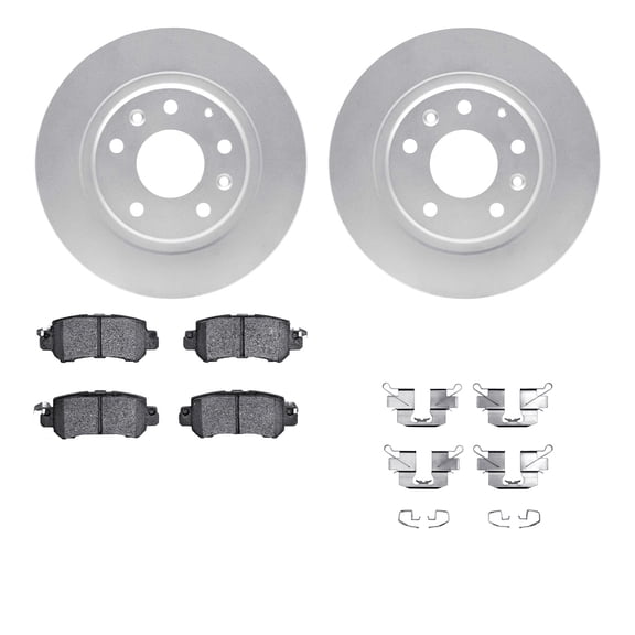 Dynamic Friction Company Rear Geospec Brake Rotors with 5000 Advanced Brake Pads includes Hardware 4512-80104