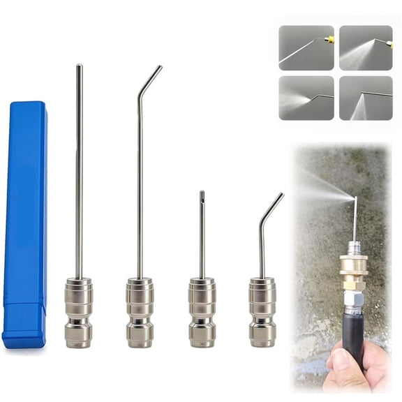 Pressure Washer Needle Nozzle Kit, Stainless Steel Flush Wand Extension Spray Tips with 1/4" Quick Connect, for AC, Washing Machine, RV Water Heater Flush & Gutter Cleaning