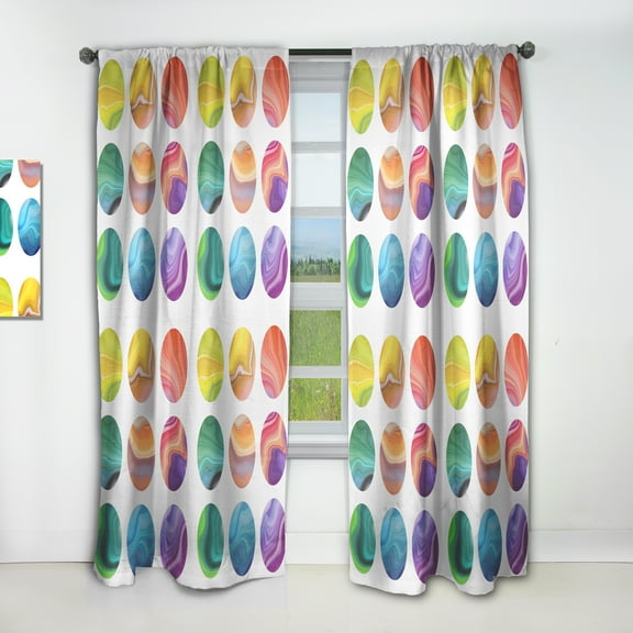 Designart 'Colorful Circular Dance I' Modern Curtain Panel