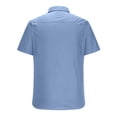 thumbnail image 5 of RYRJJ Men's Short Sleeve Dress Shirts Casual Button Down Shirts Wrinkle-Free Business Work Shirt Tops(Blue,XXL), 5 of 6