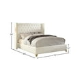 thumbnail image 3 of Meridian Furniture Soho Solid Wood and Vegan Leather Queen Bed in White, 3 of 3