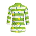thumbnail image 3 of Uorisanigo Striped Golf Women's 3/4 Sleeve Athletic Golf Shirts Quarter Zip Quick Dry Athletic Polo Shirts Comfortable Soft Polyester Spandex Fabric Outing Wear Tennis Tops Size S, 3 of 7