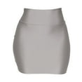thumbnail image 4 of Clearance! Hontri Skirts for Women Fashion Women Stretch Tight Sexy Skirt Solid High Waist Short Slim Mini Skirts Skirts for Women Grey,M, 4 of 6