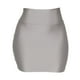 thumbnail image 2 of Minifalda Prolriy de moda para mujer, elástica, ajustada, de cintura alta, corta y ajustada, color gris M, 2 of 5