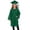Dark Green, variant on Girls Graduation Gown and Cap Set with Pockets Twill Dress for Spring Summer School Events Elegant Outfit Young Learners