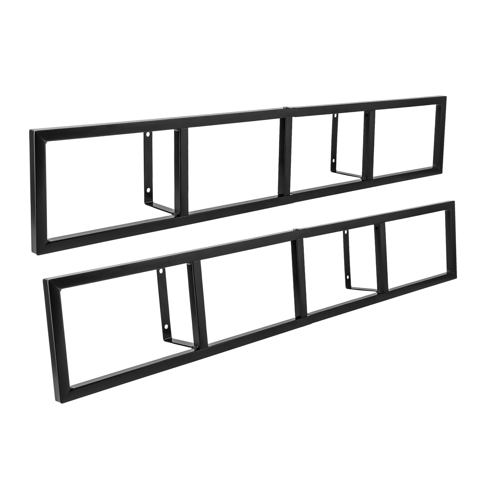 2x Floating Shelf Wall-Mounted CD DVD Rack Media Storage Rack Organizer Shelves Black 34.2*6.2