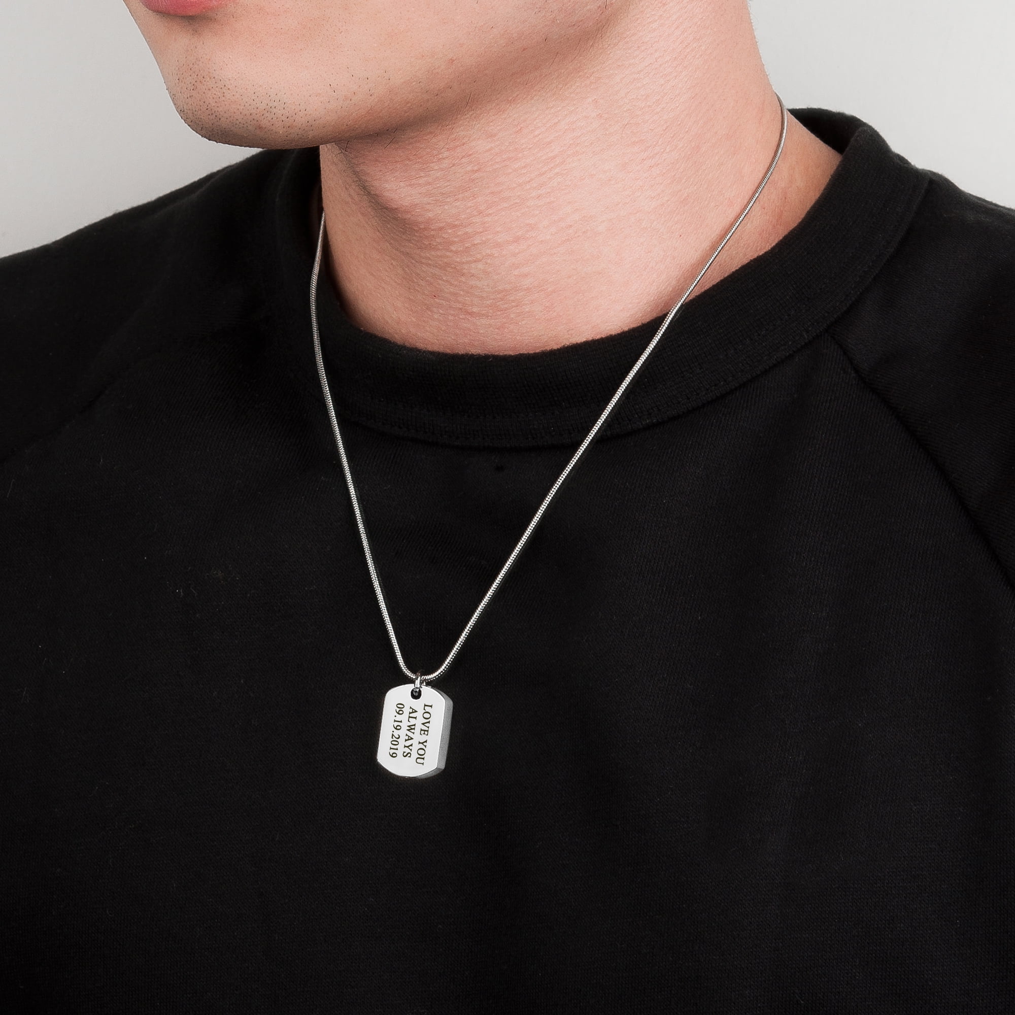 Anavia Personalized Classic Cremation Dog Tag Necklace Vertical Free Engraving Urn Ashes Holder Waterproof Container with Free Funnel Kit Velvet Jewelry Box and Ships Next Day!