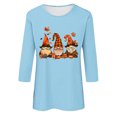 thumbnail image 4 of Leodye T-Shirts pour Femmes d'Halloween à Manches 3/4 à Col Rond Automne Halloween Drôle Graphique Haut à Manches Longues Bleu Pâle 12(TTG), 4 of 4