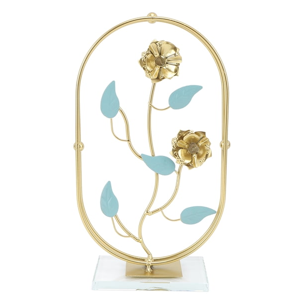 Adorno de hierro para gabinete ovalado, forma decorativa de flor, soporte de TV moderno y moderno, adorno de hierro para el hogar, rosa