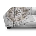 thumbnail image 3 of Astrology Soft Flannel Fleece Throw Blanket, Wheel Circle of Zodiac Signs with Sun Seem Image in Center Art Print, Cozy Plush for Indoor and Outdoor Use, 50" x 60", Pale Grey and White, by Ambesonne, 3 of 6