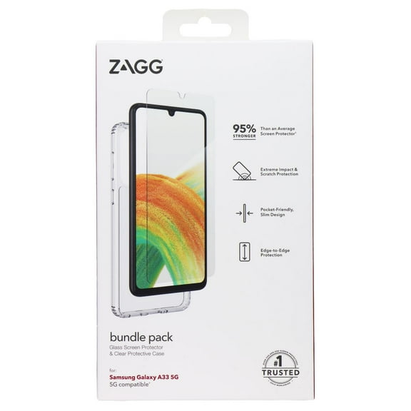 ZAGG Bundle Pack Glass & Protective Case for Samsung Galaxy A33 5G - Clear