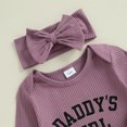 thumbnail image 3 of Beilxfa Baby Girl Newborn Clothes Western Outfit "DADDY'S GIRL" Letter Print Long Sleeve Romper Jumpsuit Infant Fall Winter 2PCS Outfits 0-6M, 3 of 8