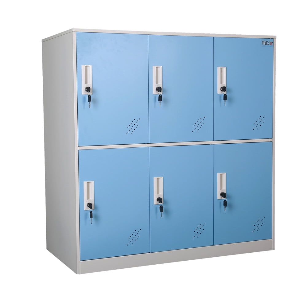 Mecolor 6 armarios metálicos, armarios con Cerradura, armarios para  empleados, adecuados para escuelas, hogares, oficinas y Otros Lugares. (6D-  Blue) : : Hogar y cocina