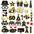 thumbnail image 1 of 34 piezas de accesorios fotográficos portátiles de oro negro para cumpleaños de 18 a 60 años, suministros de decoración para fiestas navideñas, 1 of 6