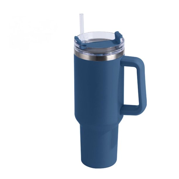 Taza térmica de acero inoxidable con tapa de pajita, 1,2 L