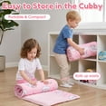 thumbnail image 5 of Teblint Thickened Toddler Nap Mat with Removable Pillow & Minky Blanket, 51''x20'' Sleeping Bag, Washable, Roll up, Perfect for Daycare, Preschool, Kindergarten, Boys and Girls Pink, 5 of 8