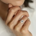 thumbnail image 4 of Dash Jewel Radiant Cut Excellent 2 Ct Diamond Ring For Women's - Solo Stone Diamond Rings - Silver 14k White Gold Over Ring -Two Band Diamond Ring for Women's - Solitaire Diamond Rings for Her, 4 of 7