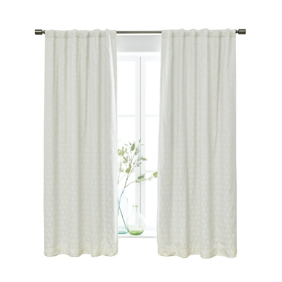 Better Homes & Gardens Jacquard Velvet Blackout Curtain, Back Tab, Indoor Single Panel, Vanilla Dream, 50" W x 84" L, Adult