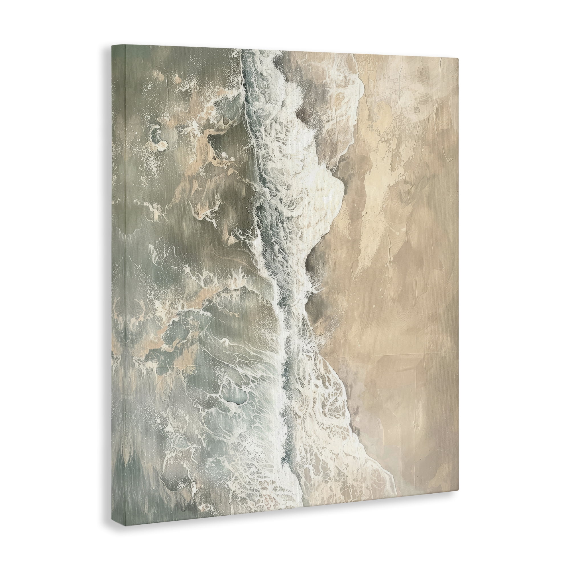 Stupell Industries Vertical Aerial Beach Landscape & Nature Painting Wrapped Canvas Art Print Wall Art, 30 x 40