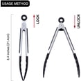 thumbnail image 3 of 7" Mini Silicone Serving Tongs - Set of 3 (black), 3 of 6