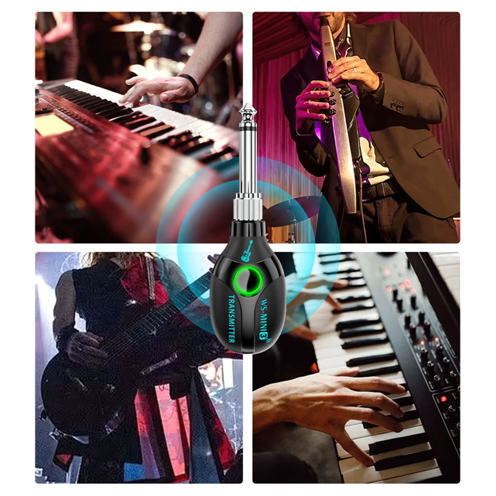 tegongse 2.4GHz Wireless Guitar Transmitter Receiver System Sound Transmitter and Receiver for Electric Guitar Violin Instruments