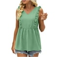 thumbnail image 1 of Birdeem Women Fashion Leisure Solid Sleeveless V-Neck Tank Tops, 1 of 9