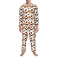thumbnail image 3 of Sikiie Maple leaf nut Mushroom Mens Pajama Set, Soft Warm Long Sleeve Sleepwear, Cozy Button-Down Pjs for Men-Small, 3 of 7