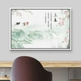 thumbnail image 3 of wall26 Framed Canvas Print Wall Art Chinese Watercolor Birds and Calligraphy Nature Wilderness Illustrations Modern Rustic Scenic Colorful for Living Room, Bedroom, Office - 16"x24" White, 3 of 5