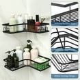 thumbnail image 6 of Dznils Adhesive Shower Caddy Corner 5 Pack, Large Capacity No Drilling Wall-Mounted Bathroom Organizer Basket, Black, 6 of 12