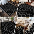 thumbnail image 6 of 5x8Ft Area Rugs Black Morocco Non-Skid Rubber Backing Large Rectangle Rugs - Living Room Bedroom Home Office, Geometric Leaf Diamond Lattice Abstract Indoor Floor Mat Carpets Washable Rug, 6 of 9