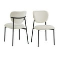 thumbnail image 2 of GDF Studio 3-Piece Upholstered Dining Set with Aluminum Table, Black Finish & Beige Chairs, 2 of 17