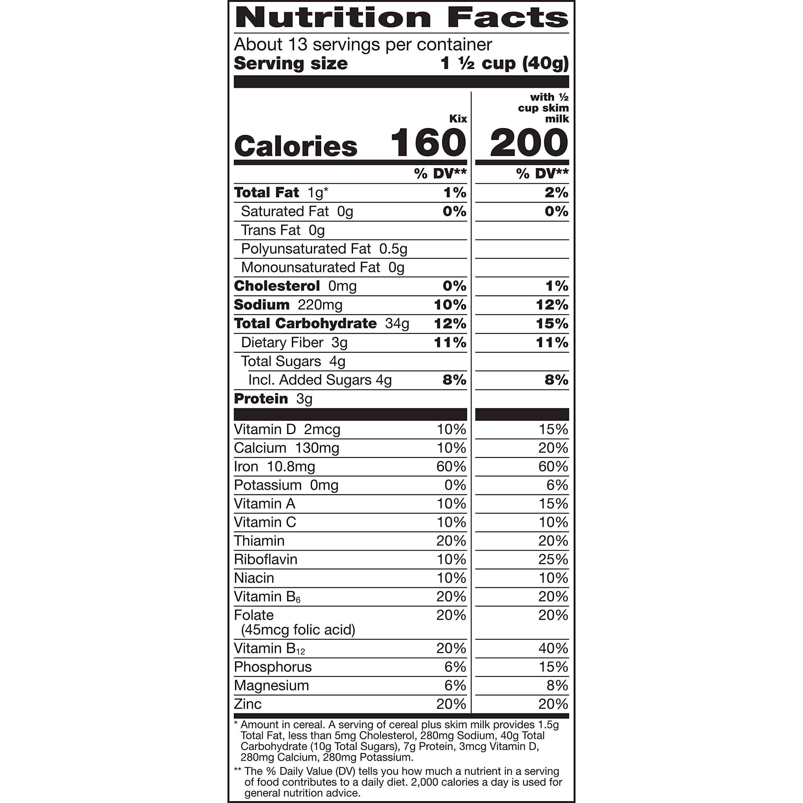 Kix Whole Grain Breakfast Cereal 18 oz (Pack of 3)