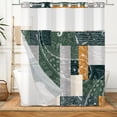 thumbnail image 3 of MIZHONA Green Shower Curtain with Snap in Liner,Rustic Ombre Fabric Bathroom Curtain,71"× 71", 3 of 6