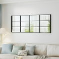 thumbnail image 3 of Mirror Full Length, 65"x22" Large Rectangular Mirrors, Window Pane Wall Mirror, Black Full Body Mirror with Aluminum Frame, Farmhouse Standing Mirrors Hanging or Leaning for Living Room,No Stand, 3 of 15